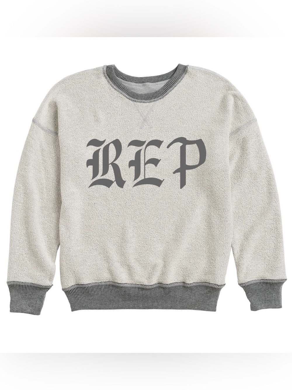 Taylor Swift REP Reputation Reversible Pullover Sweatshirt Spirit Jersey Gray